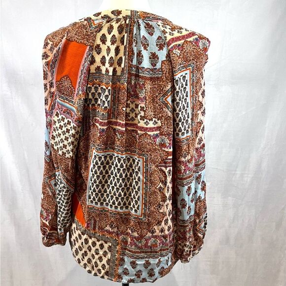 Christian Siriano long sleeve boho peasant top size medium - Picture 2 of 4